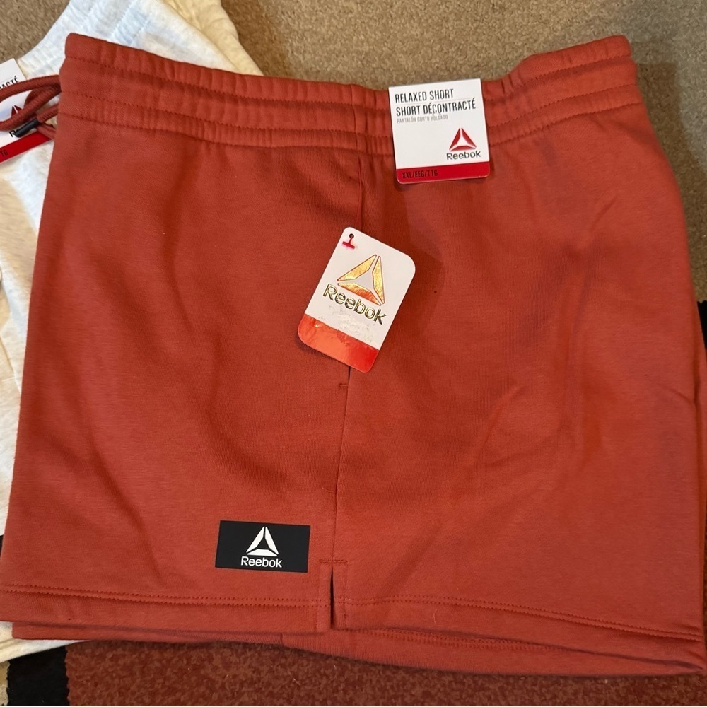 2 Reebok Women's After Class Shorts with Pockets 2 Gray/Rust - Picture 2 of 12